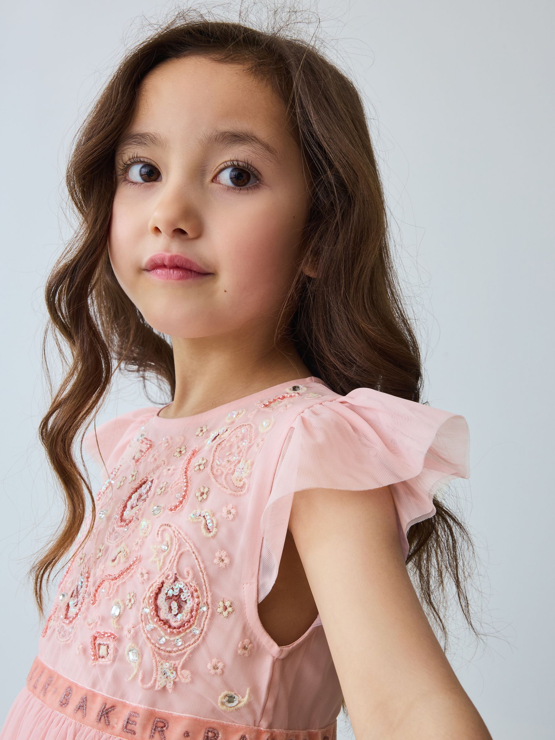 Buy Baker by Ted Baker Pink Embellished Detail Mesh Dress