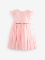 Baker by Ted Baker Pink Embellished Detail Mesh Dress - Image 7 of 9
