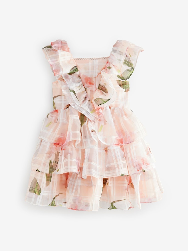 Baker by Ted Baker Floral Burnout Frill Tier Dress - Image 10 of 14