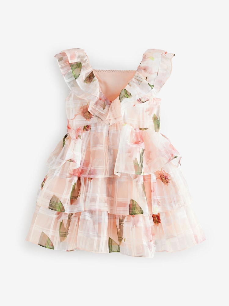 Baker by Ted Baker Floral Burnout Frill Tier Dress - Image 11 of 14
