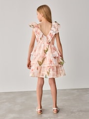 Baker by Ted Baker Floral Burnout Frill Tier Dress - Image 3 of 14