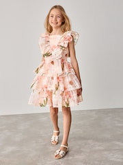 Baker by Ted Baker Floral Burnout Frill Tier Dress - Image 4 of 14