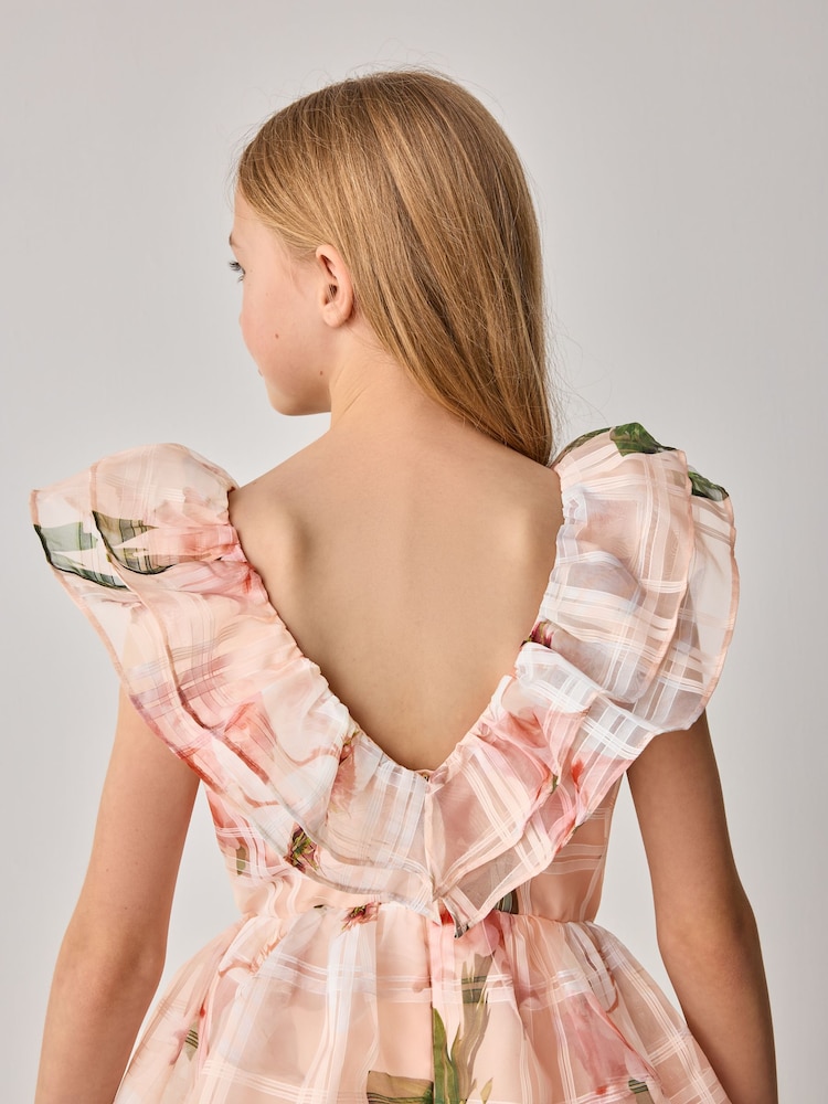 Baker by Ted Baker Floral Burnout Frill Tier Dress - Image 8 of 14