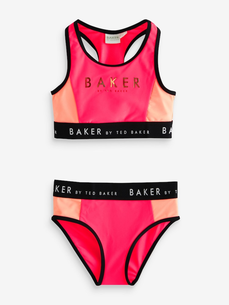 Baker by Ted Baker Pink Colour Block Bikini - Image 1 of 4