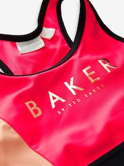 Baker by Ted Baker Pink Colour Block Bikini - Image 3 of 4