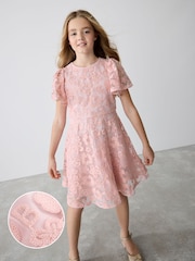 Baker by Ted Baker Pink All-Over Sequin Floral Pattern Dress - Image 1 of 14