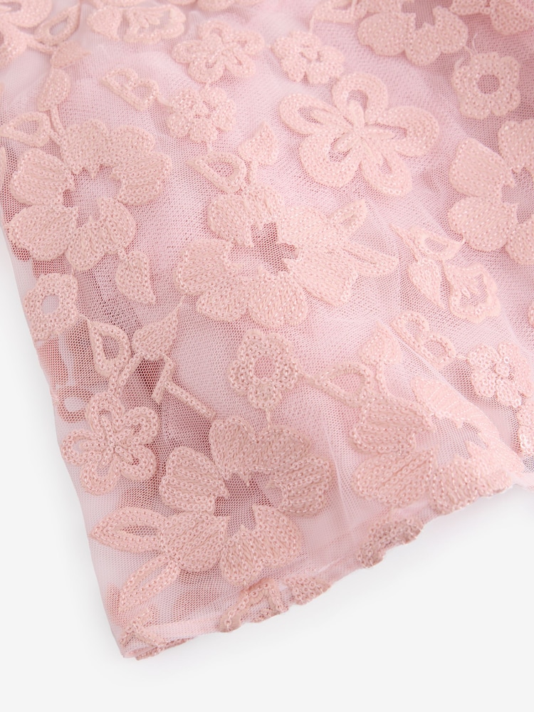 Baker by Ted Baker Pink All-Over Sequin Floral Pattern Dress - Image 14 of 14