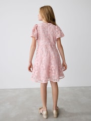 Baker by Ted Baker Pink All-Over Sequin Floral Pattern Dress - Image 3 of 14