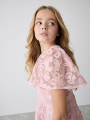 Baker by Ted Baker Pink All-Over Sequin Floral Pattern Dress - Image 5 of 14