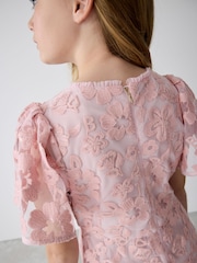 Baker by Ted Baker Pink All-Over Sequin Floral Pattern Dress - Image 7 of 14