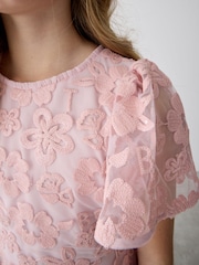 Baker by Ted Baker Pink All-Over Sequin Floral Pattern Dress - Image 8 of 14
