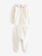 Baker by Ted Baker Cream Quilted Collar Detail Sweatshirt and Joggers Set - صورة 7 من 10
