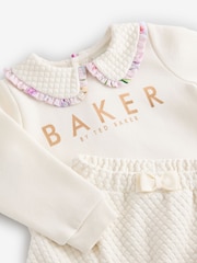 Baker by Ted Baker Cream Quilted Collar Detail Sweatshirt and Joggers Set - صورة 9 من 10