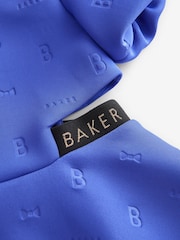 Baker by Ted Baker Blue Branded Waistband Embossed Scuba Dress - Image 10 of 11