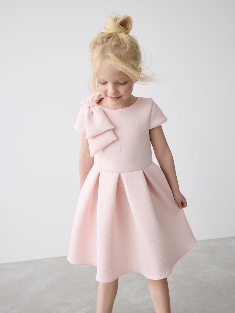 Rose pâle - Robe Baker by Ted Baker en néo-marine à nœud - Image 1 of 12