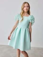 Metino zelena - Baker by Ted Baker obleka s 3D cvetličnim potiskom in vtisnjenimi rokavi - Slika 1 iz 9