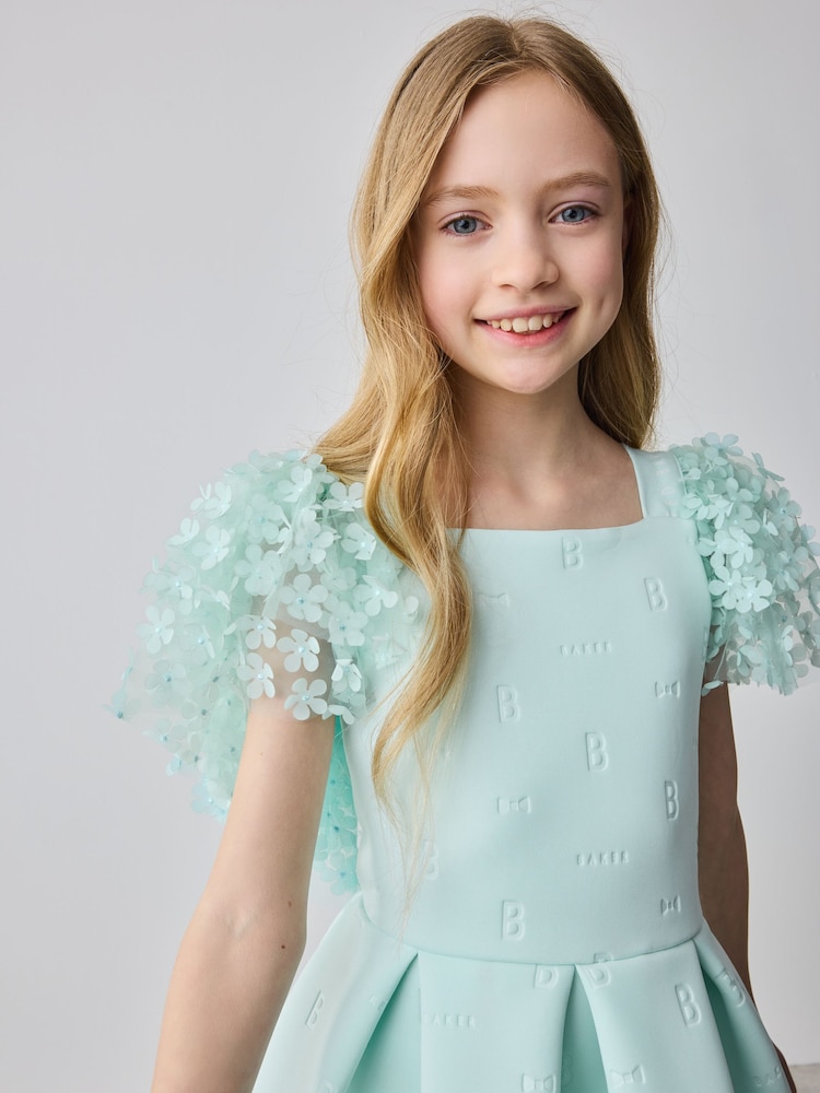 Baker by Ted Baker 3D Floral Sleeve Embossed Scuba Dress - Image 3 of 9