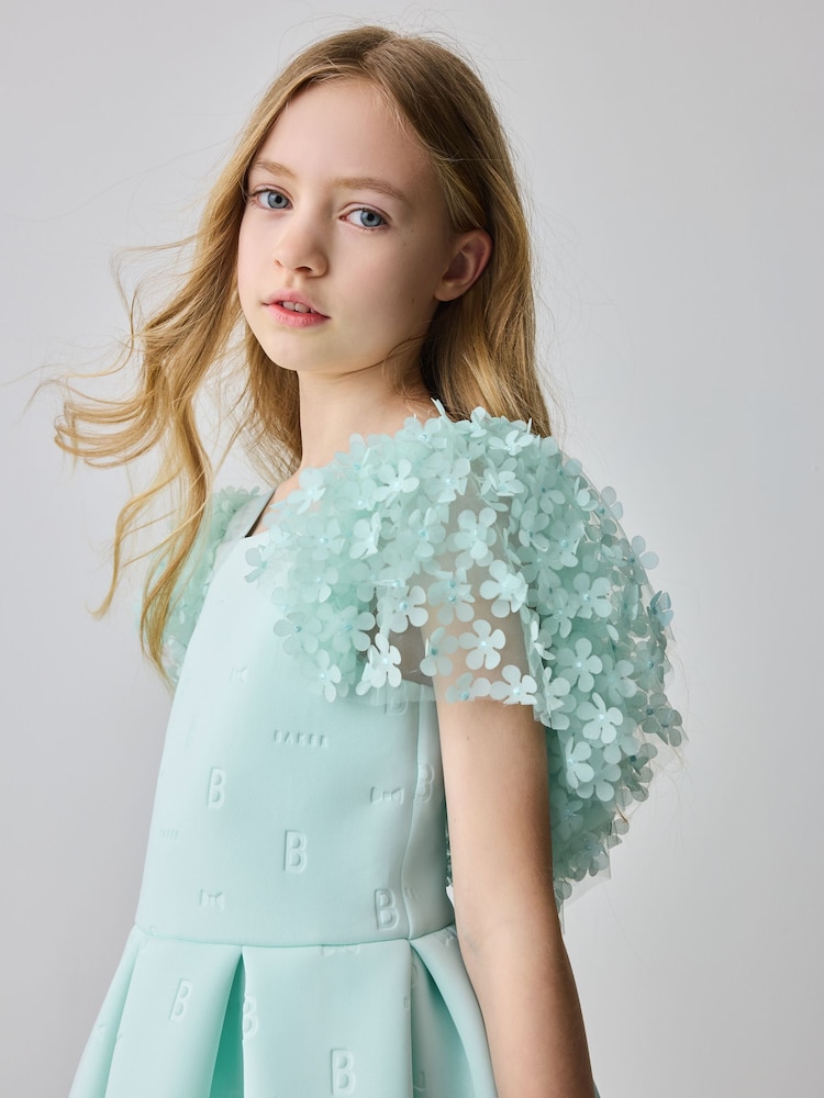 Baker by Ted Baker 3D Floral Sleeve Embossed Scuba Dress - Image 4 of 9