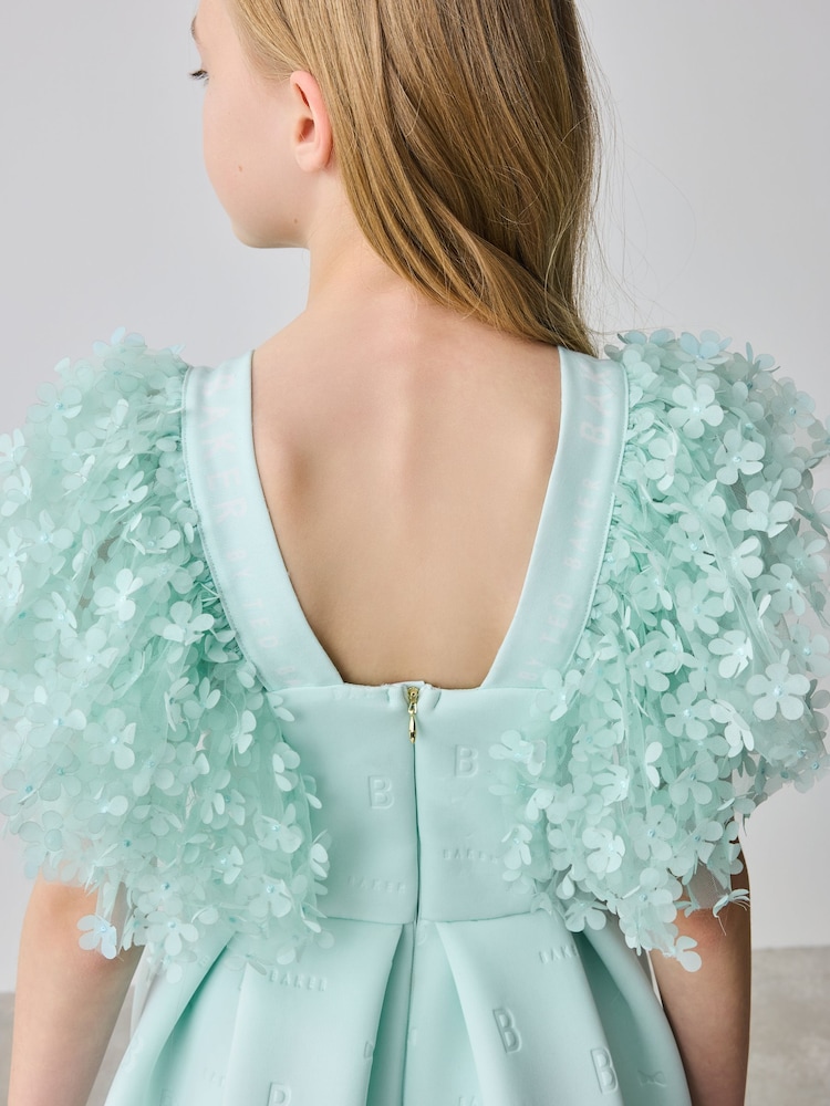 Baker by Ted Baker 3D Floral Sleeve Embossed Scuba Dress - Image 5 of 9