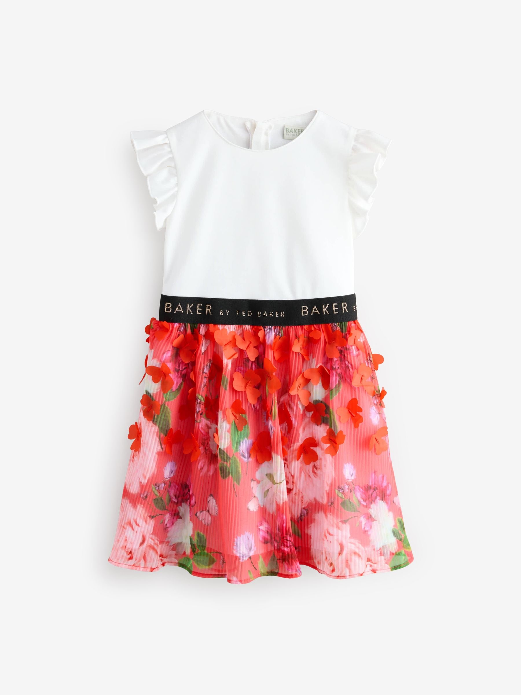 Buy Baker by Ted Baker Red Floral Pleated Mockable Dress