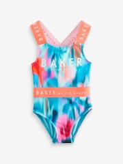 Baker by Ted Baker Blue Tie-Dye Swimsuit - Image 1 of 5