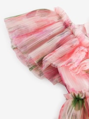 Baker by Ted Baker Floral Crinkle Mesh Frill Dress - Image 16 of 17