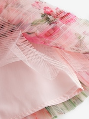 Baker by Ted Baker Floral Crinkle Mesh Frill Dress - Image 17 of 17