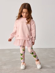 Baker by Ted Baker Pink 2 Piece Broderie Sweat & Legging Set - Image 1 of 7