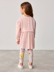 Baker by Ted Baker Pink 2 Piece Broderie Sweat & Legging Set - Image 3 of 7