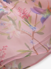 Baker by Ted Baker Pink Floral Printed Organza Dress - Image 8 of 8