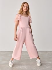 Baker by Ted Baker Pink 3D Flower Print Sleeve Detail Jumpsuit - Image 2 of 9