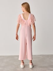 Baker by Ted Baker Pink 3D Flower Print Sleeve Detail Jumpsuit - Image 3 of 9