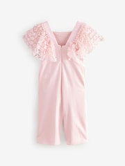 Baker by Ted Baker Pink 3D Flower Print Sleeve Detail Jumpsuit - Image 7 of 9