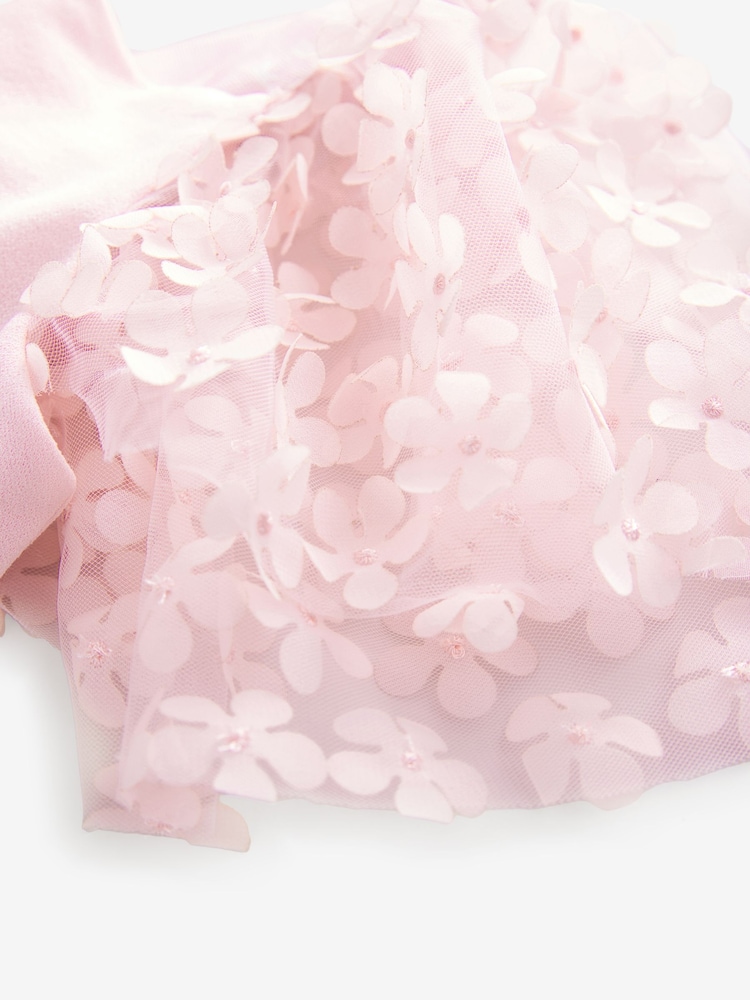 Baker by Ted Baker Pink 3D Flower Print Sleeve Detail Jumpsuit - Image 8 of 9
