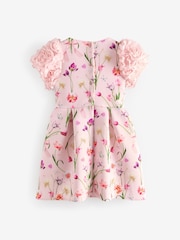 Baker by Ted Baker Pink 3D Sleeve Floral Print Scuba Dress - Image 6 of 8