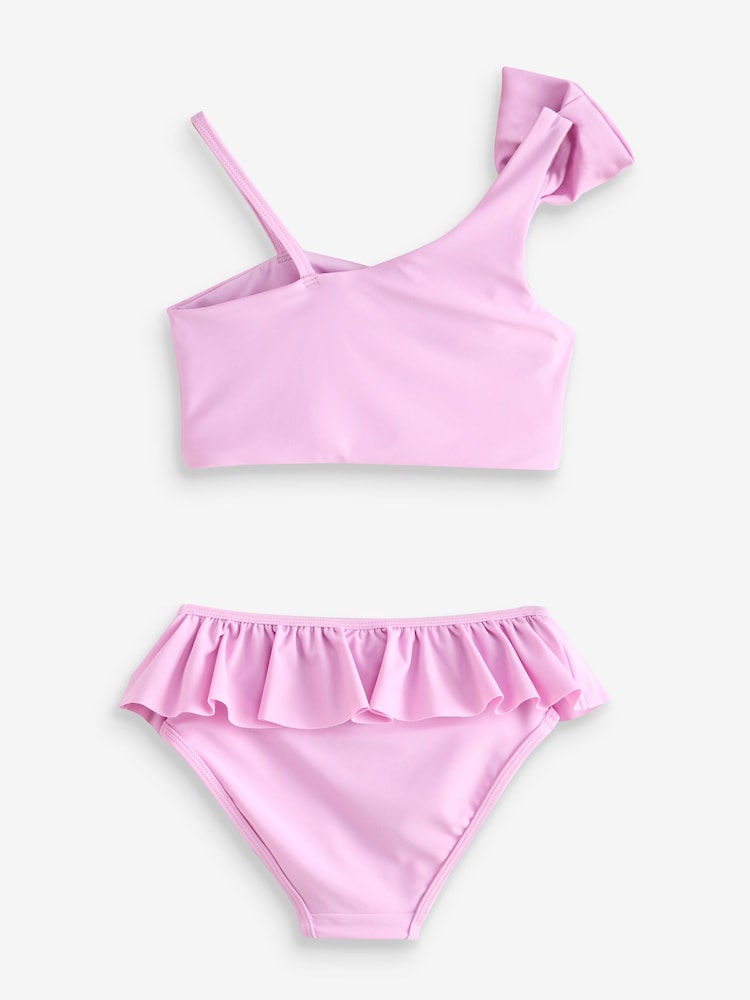 Baker by Ted Baker Purple Bow Shoulder Ruffle Bikini - Image 2 of 5