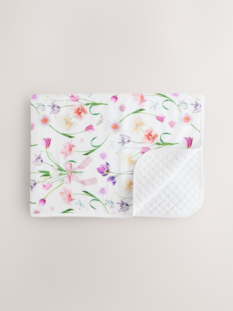 Baker by Ted Baker All Over Floral Print 100% Cotton Blanket - Image 1 of 4