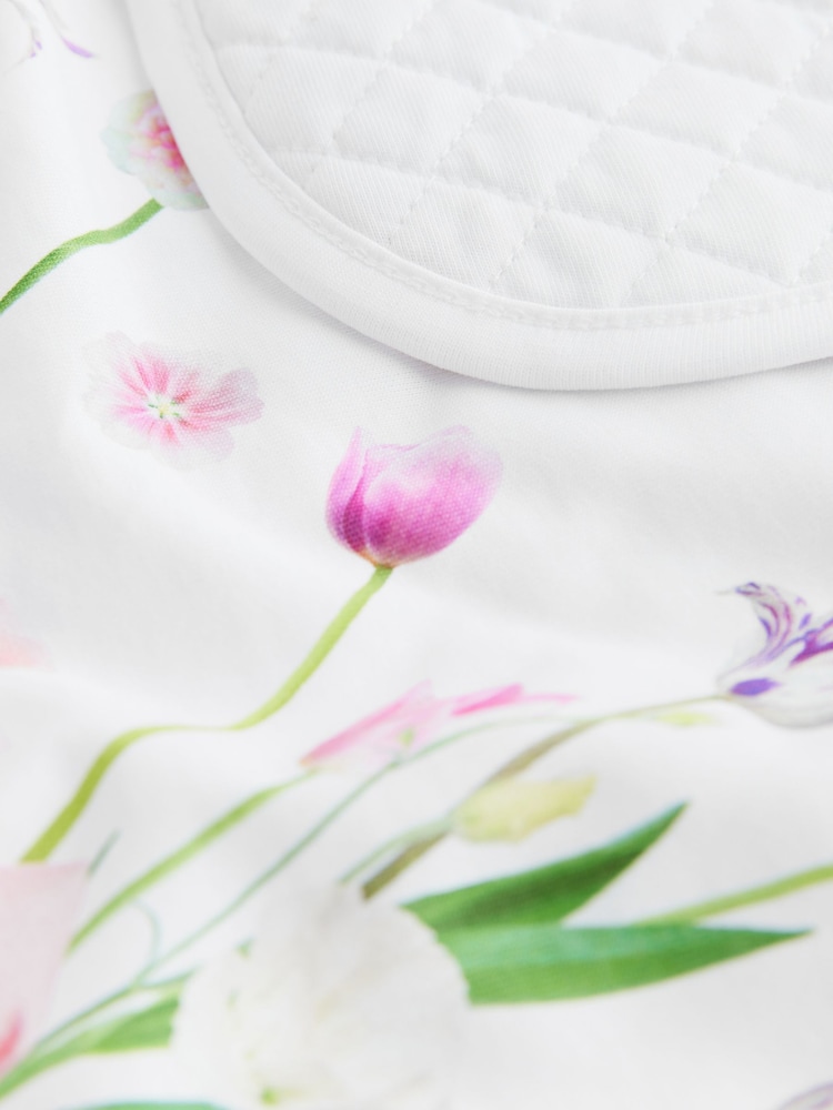 Biały - Koc Baker by Ted Baker z nadrukiem kwiatowym na całej powierzchni, w 100% z bawełny - Image 3 of 4