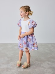 أزرق - ألوان متعددة ـ فستان طبقات مُزيّن بطبعة زهور شبه شفاف من Baker by Ted Baker - صورة 3 من 9