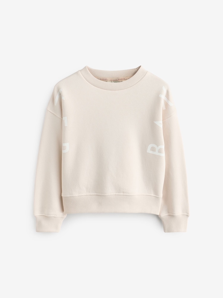 Baker by Ted Baker Pink/Cream Multi Crew Sweat Tops 2 Pack - Image 2 of 5