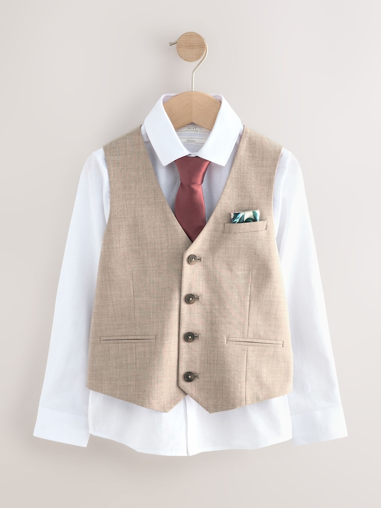 Neutral Waistcoat Shirt and Tie Set (12mths-16yrs) - Image 5 of 9