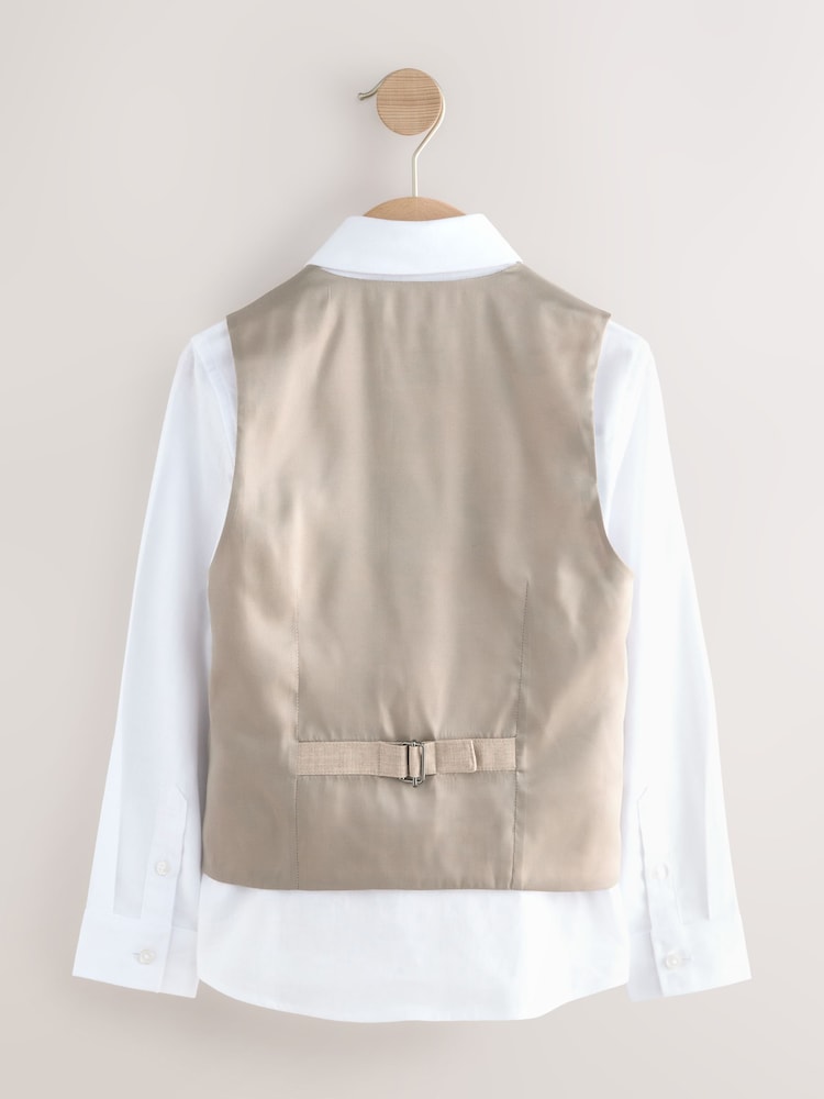Neutral Waistcoat Shirt and Tie Set (12mths-16yrs) - Image 6 of 9