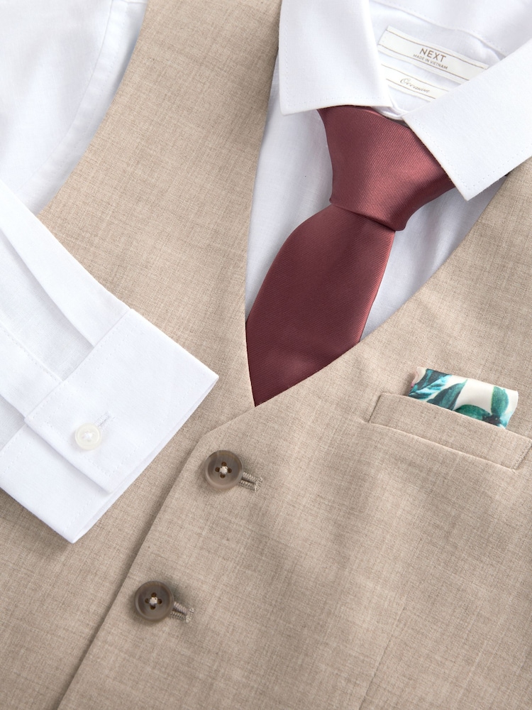 Neutral Waistcoat Shirt and Tie Set (12mths-16yrs) - Image 8 of 9