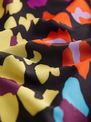 Bright Multi Animal Print Long Sleeve Placement Floral Mesh Maxi Dress - Image 6 of 7