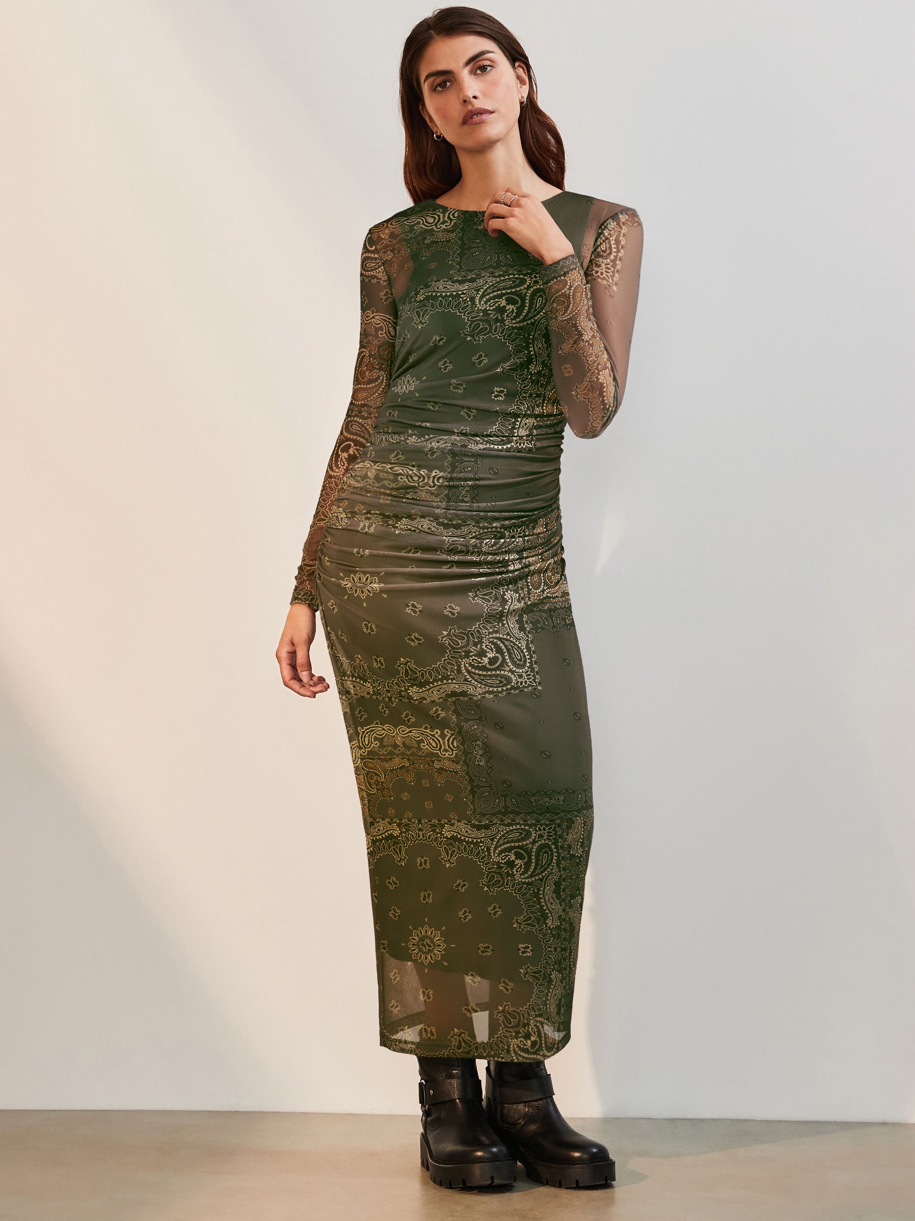 Scarf print long dress cheap