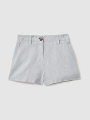 Reiss Blue Dani 13-14 yrs Linen Loose Fit Shorts - Image 1 of 4