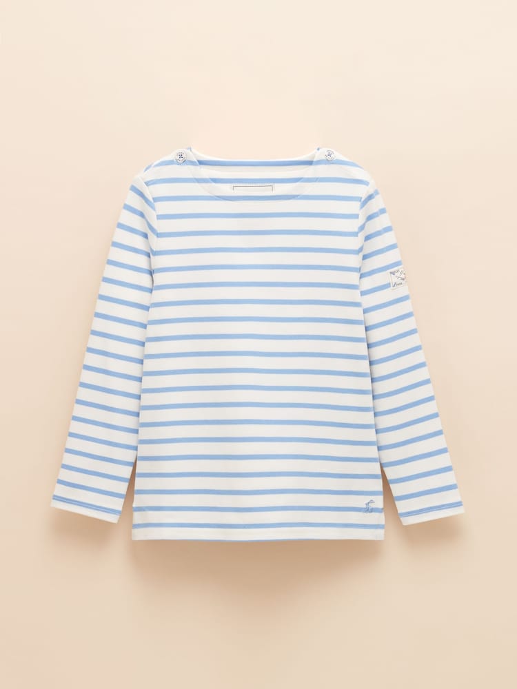 Joules Girls' Harbour Blue Long Sleeve Jersey Top - Image 1 of 4