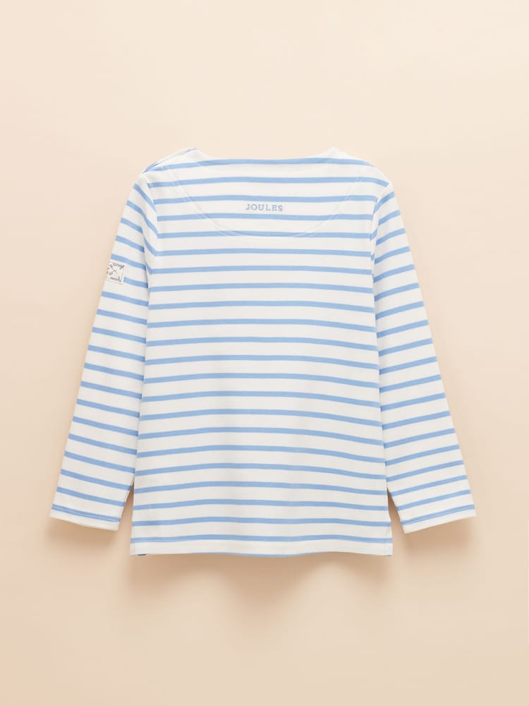Joules Girls' Harbour Blue Long Sleeve Jersey Top - Image 2 of 4