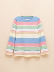 Joules Girls' Harbour Green & Pink Pastel Long Sleeve Jersey Top - Image 1 of 4