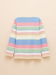Joules Girls' Harbour Green & Pink Pastel Long Sleeve Jersey Top - Image 2 of 4